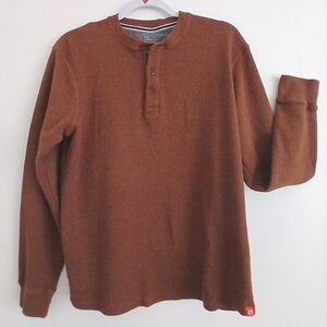 The American Outdoors Man Copper Brown  waffle thermal long slv Shirt  Sz Med